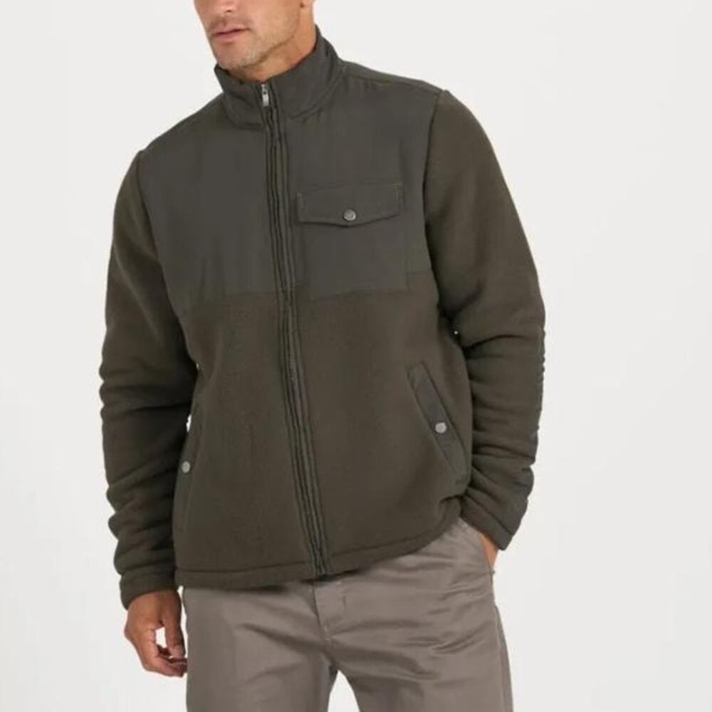 Vuori Morrow Jacket Men's SZ XXL Dark Green Full Zip Long Sleeves Front Pockets